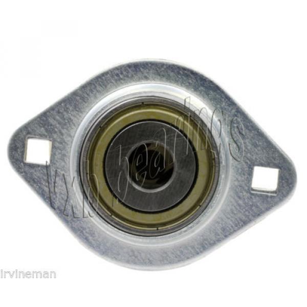 FHSPFLZ203-17mm Bearing Flange Pressed Steel 2 Bolt 17mm Ball Bearings Rolling #2 image