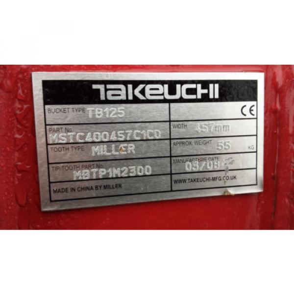 Takeuchi TB125 18&#034; 450mm excavator digging Bucket D/W122 Pin35 c/c185, £165+vat #4 image