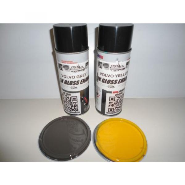 Volvo Excavator Machinery Yellow &amp; Grey Gloss paints 400ml Aerosols #1 image