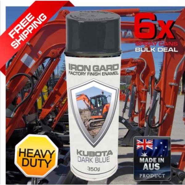 6x IRON GARD Spray Paint KUBOTA DARK BLUE Excavator Dozer Loader Bucket Attach #1 image