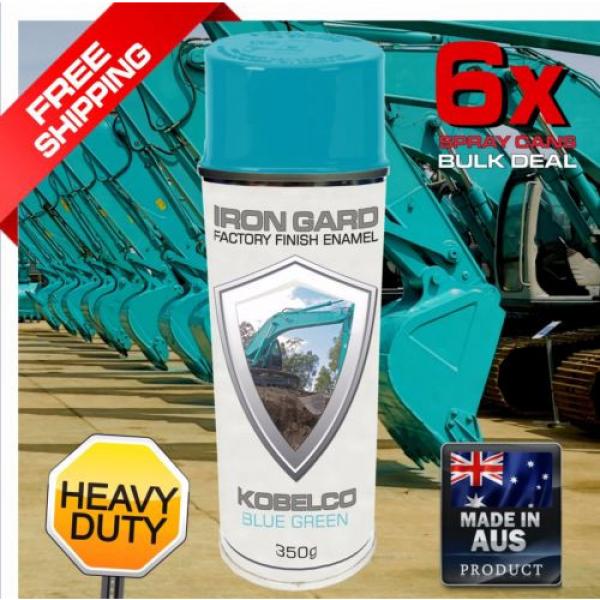 6x IRON GARD Spray Paint KOBELCO BLUE GREEN Excavator Digger Dozer Loader Bucket #1 image