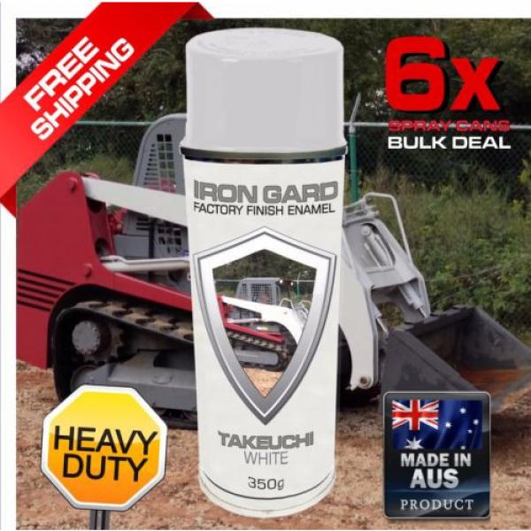 6x IRON GARD Spray Paint TAKEUCHI WHITE Excavator Posi Track Loader Skid Steer #1 image
