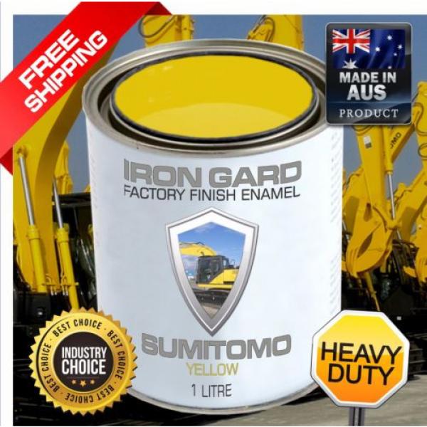 IRON GARD 1L Enamel Paint SUMITOMO YELLOW Excavator Auger Bucket Tracks Mini Dig #1 image