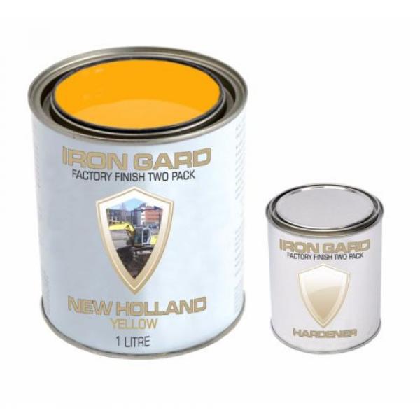 IRON GARD 1L Two Pack Paint NEW HOLLAND YELLOW Excavator Loader Bucket Attach #2 image