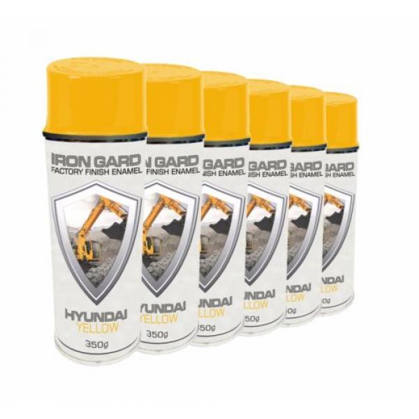 6x IRON GARD Spray Paint HYUNDAI YELLOW Excavator Digger Dozer Loader Skid Steer #2 image