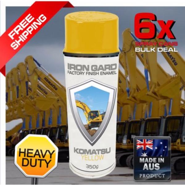 6x IRON GARD Spray Paint KOMATSU YELLOW Excavator Digger Dozer Loader Skid Steer #1 image