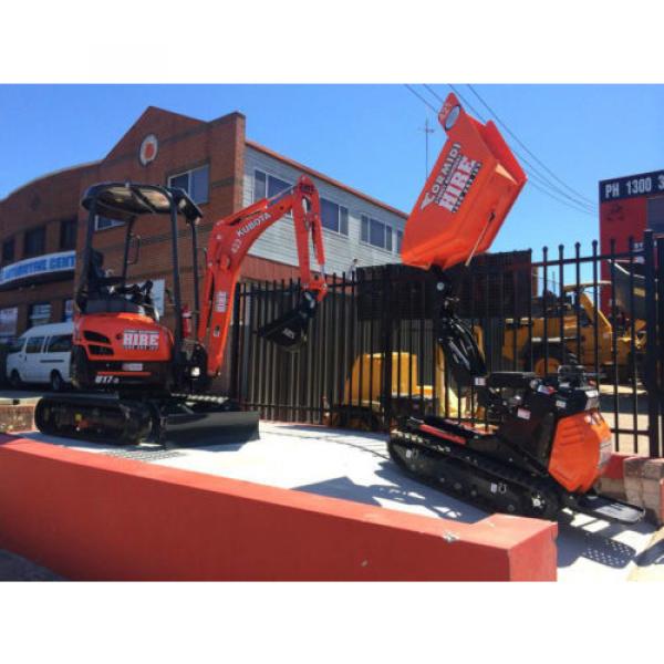 TIGHT ACCESS 1.7 TON MINI EXCAVATOR + MINI DUMPER DRY HIRE - 3 BUCKETS &amp; TRAILER #1 image