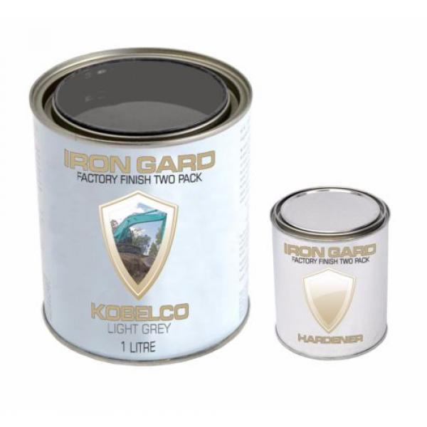 IRON GARD 1L Two Pack Paint KOBELCO LIGHT GREY Excavator Bucket Attach Mini Dig #2 image