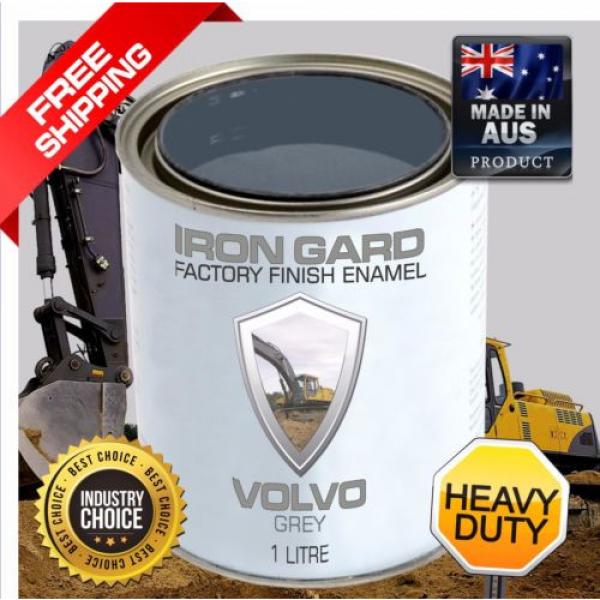 IRON GARD 1L Enamel Paint VOLVO GREY Excavator Auger Bucket Tracks Mini Digger #1 image