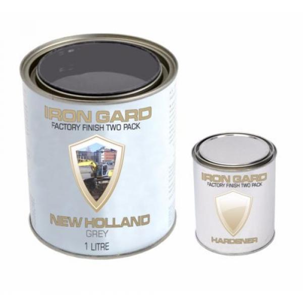 IRON GARD 1L Two Pack Paint NEW HOLLAND GREY Excavator Loader Bucket Attachment #2 image