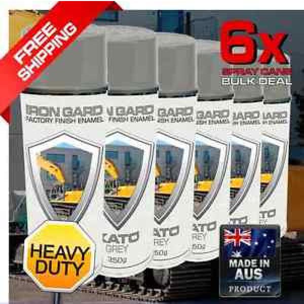 6x IRON GARD Spray Paint KATO GREY Excavator Dozer Auger Bucket Teeth Crane Ton #1 image