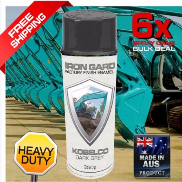 6x IRON GARD Spray Paint KOBELCO DARK GREY Excavator Digger Dozer Loader Bucket #1 image