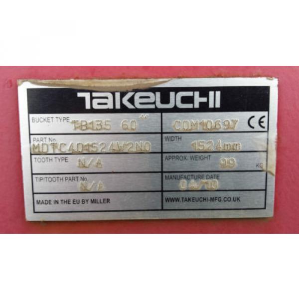 Takeuchi TB135 60&#034; 1524mm excavator grading Bucket D/W127 Pin40 c/c195, £300+vat #5 image