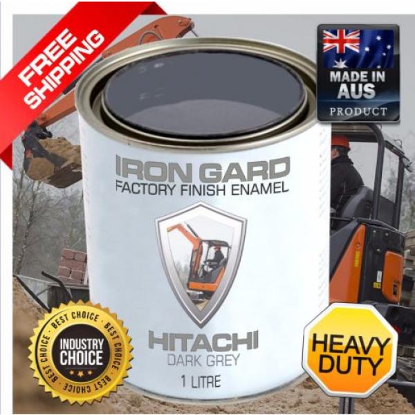 IRON GARD 1L Enamel Paint HITACHI CAB GREY Excavator Dozer Skid Bucket Auger Dig #1 image