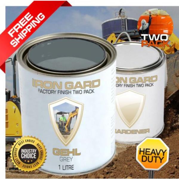 IRON GARD 1L Two Pack Paint GEHL GREY Excavator Auger Loader Bucket Attachment #1 image