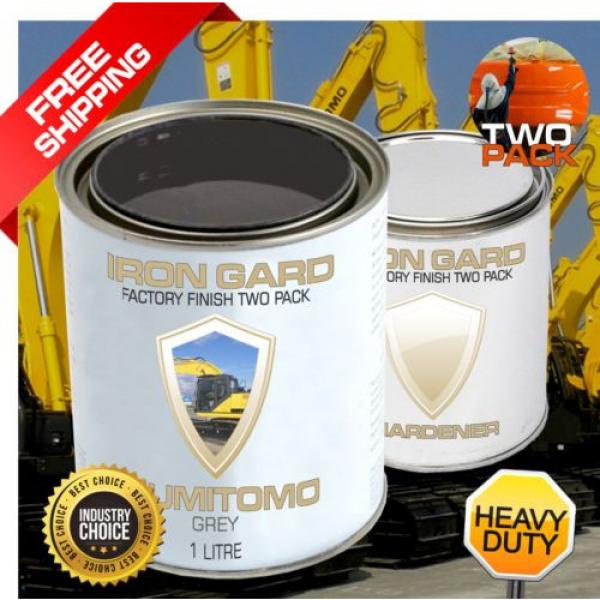 IRON GARD 1L Two Pack Paint SUMITOMO GREY Excavator Skid Loader Bucket Attach #1 image