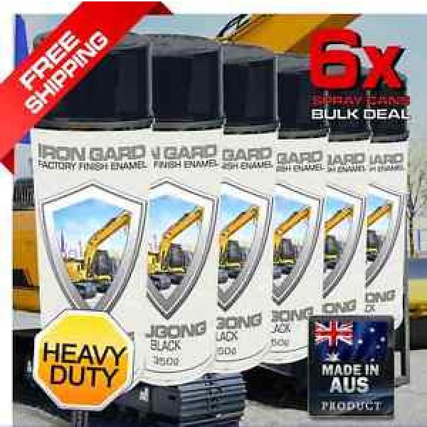 6x IRON GARD Spray Paint LIUGONG BLACK Crane Excavator Skid Dozer Loader Truck #1 image