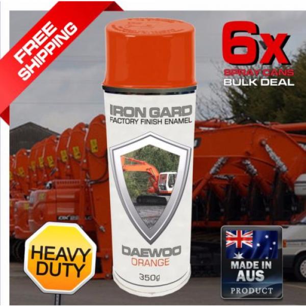 6x IRON GARD Spray Paint DAEWOO ORANGE Excavator Dozer Loader Bucket Attachment #1 image