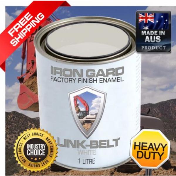 IRON GARD 1L Enamel Paint LINK BELT WHITE Excavator Auger Loader Bucket Tracks #1 image