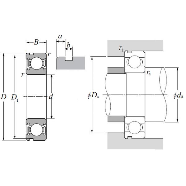 60/32LLBNC3, Single Row Radial Ball Bearing - Double Sealed (Non-Contact Rubber Seal), Snap Ring Groove #2 image