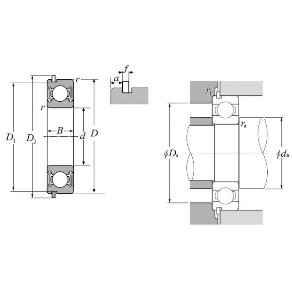 60/32LLUNR, Single Row Radial Ball Bearing - Double Sealed (Contact Rubber Seal) w/ Snap Ring #2 image