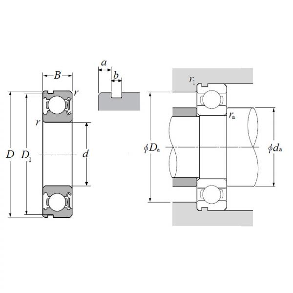 6002LBN, Single Row Radial Ball Bearing - Single Sealed (Non Contact Rubber Seal) w/ Snap Ring Groove #2 image