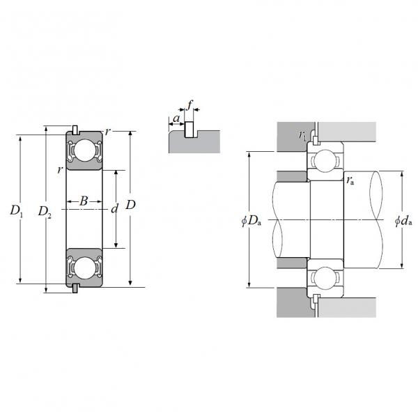 60/22LLBNR, Single Row Radial Ball Bearing - Double Sealed (Non-Contact Rubber Seal) w/ Snap Ring #2 image