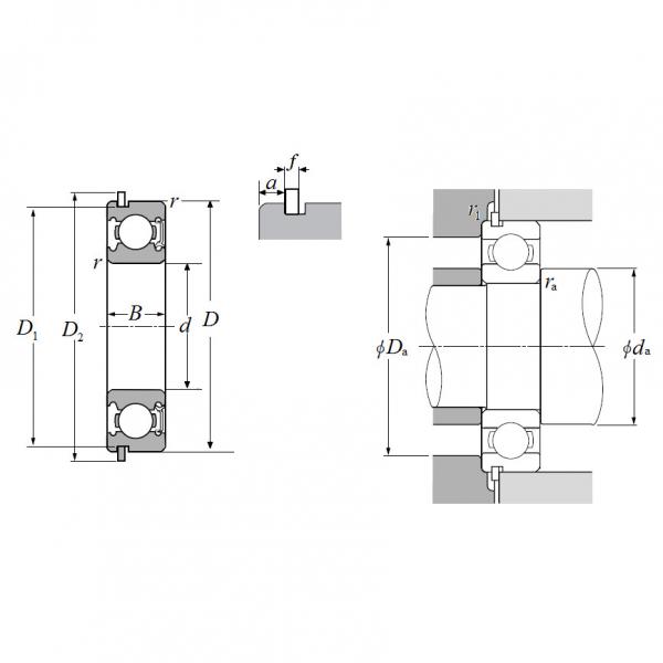 60/22LUNR, Single Row Radial Ball Bearing - Single Sealed (Contact Rubber Seal) w/ Snap Ring #2 image