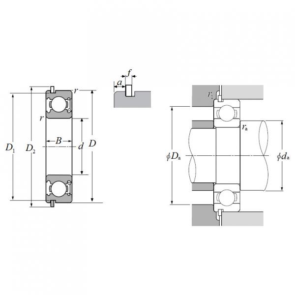 6004LHNRC3, Single Row Radial Ball Bearing - Single Sealed (Light Contact Rubber Seal) w/ Snap Ring #2 image