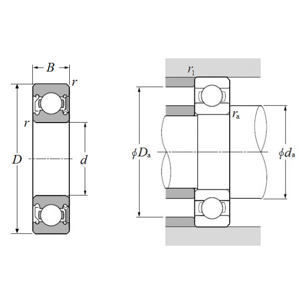 6008LUZ/L627, Single Row Radial Ball Bearing - Single Shielded & Single Sealed (Contact Rubber Seal) #2 image