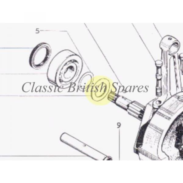 BSA Crankshaft Roller Bearing Shim Cup 68-0638 71-3288 Clip Retainer RHP A50 A65 #3 image